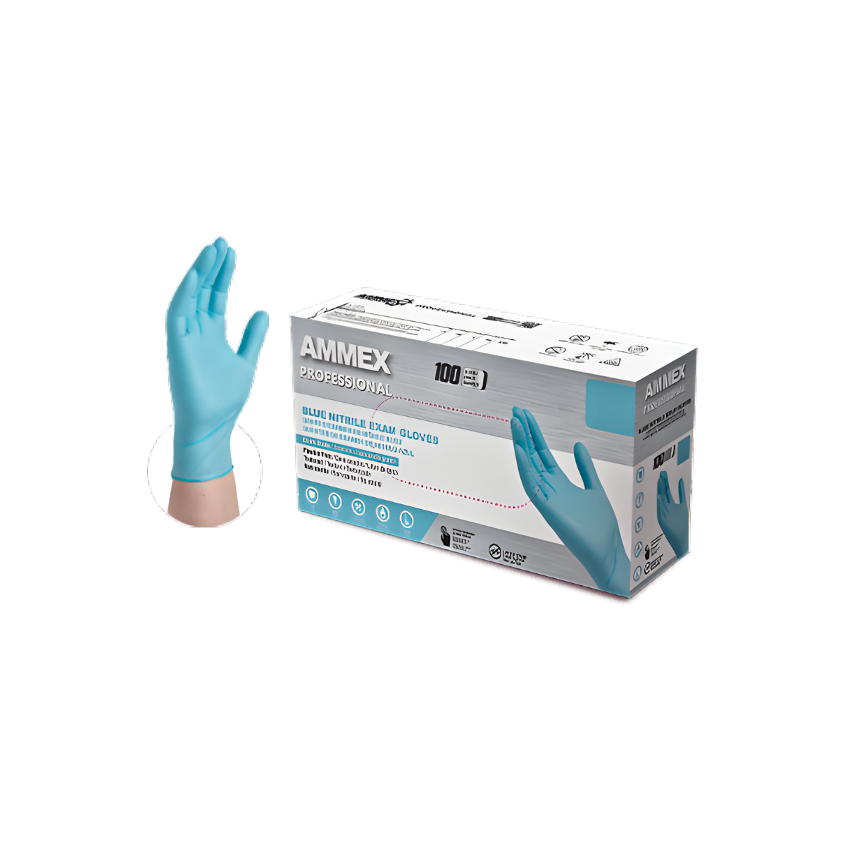 AMMEX® Professional Exam Blue Nitrile Gloves (Case of 1000)