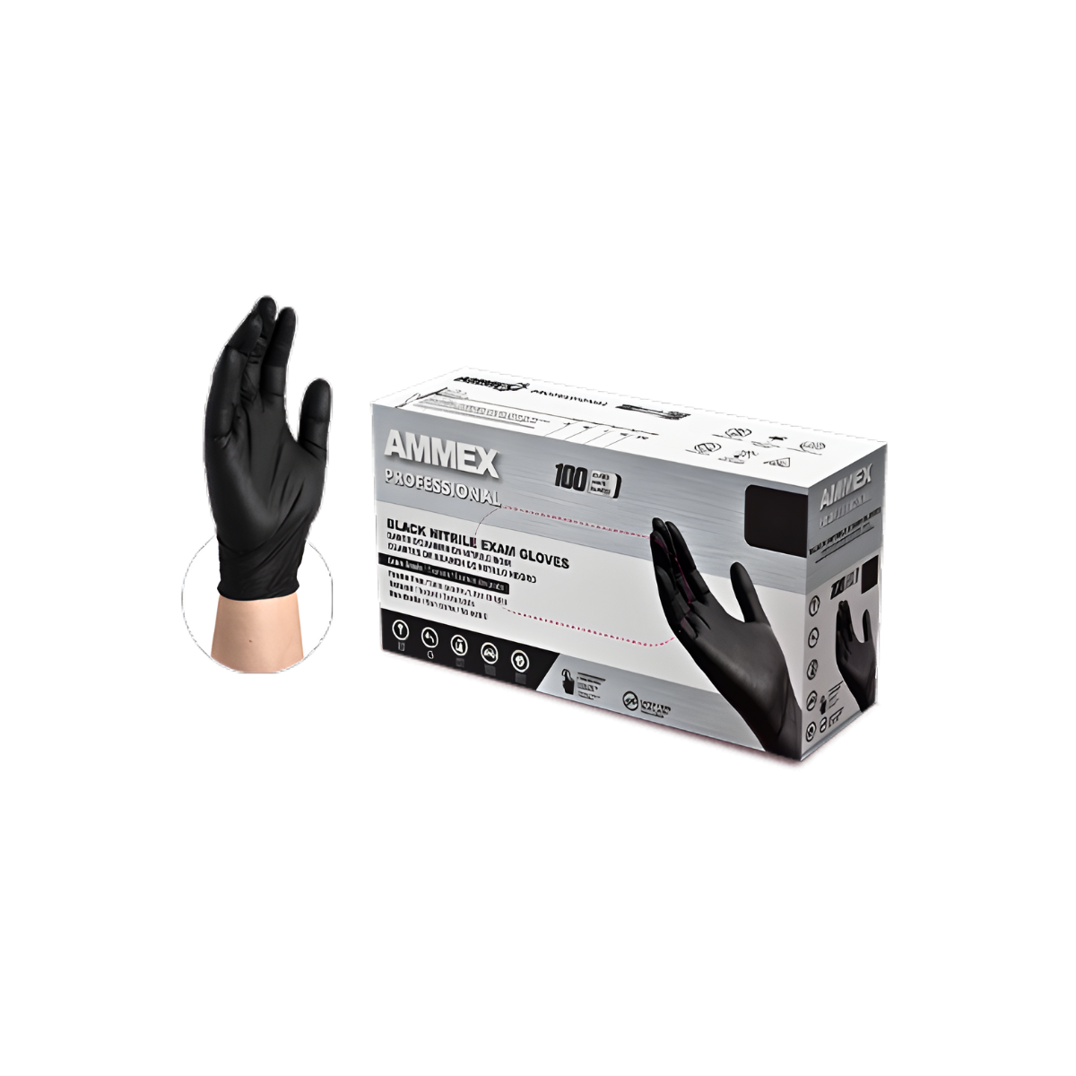 AMMEX® Professional Exam Black Nitrile Gloves (Case of 1000)